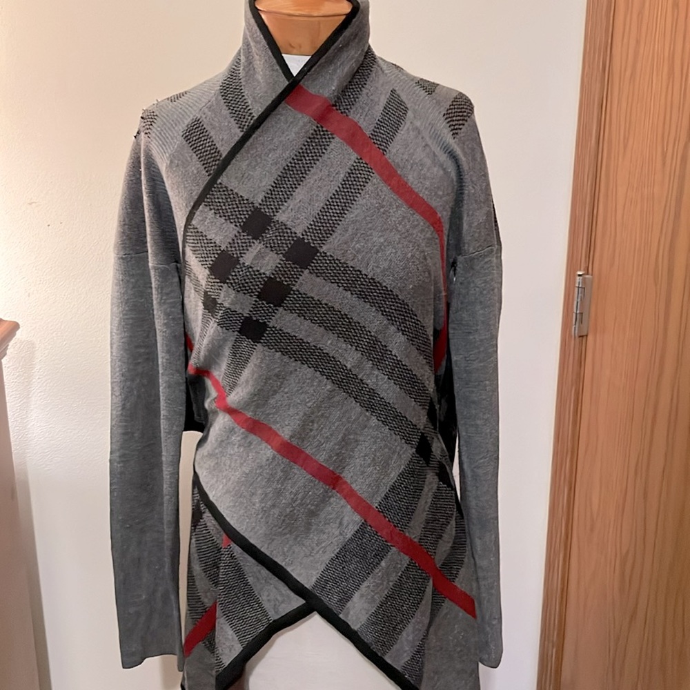 Staccato Plaid Layered Cardigan - Picture 2 of 6